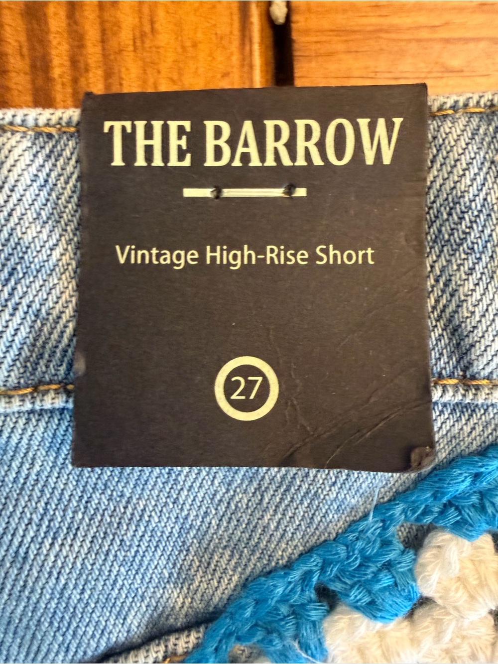 Blank NYC Crocheted Patch Light Blue Denim Shorts-Size 27 - Picture 4 of 6
